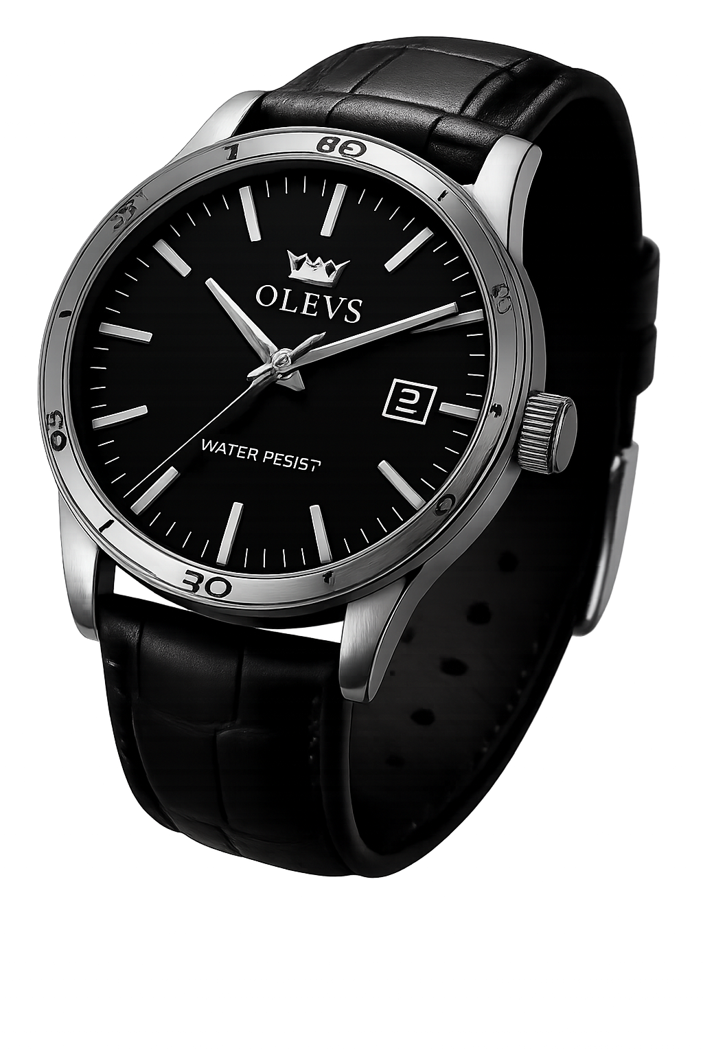 OLEVS Men's Waterproof Quartz Watch – Luxury Leather Strap Dress Watch with Calendar | Fashion Casual Business Wristwatch for Men