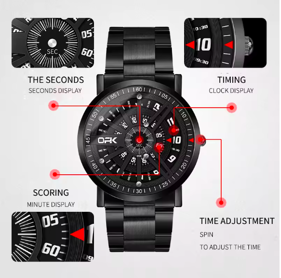 OPK 8126 Men's Quartz Watch – Stainless Steel Band, Digital Display, Luxury Sports Wristwatch for Business & Casual Wear