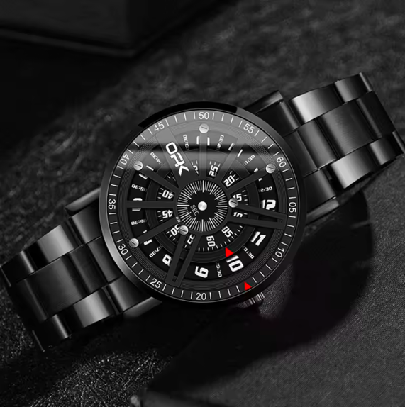 OPK 8126 Men's Quartz Watch – Stainless Steel Band, Digital Display, Luxury Sports Wristwatch for Business & Casual Wear
