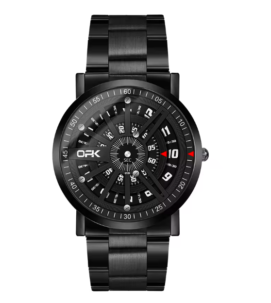 OPK 8126 Men's Quartz Watch – Stainless Steel Band, Digital Display, Luxury Sports Wristwatch for Business & Casual Wear
