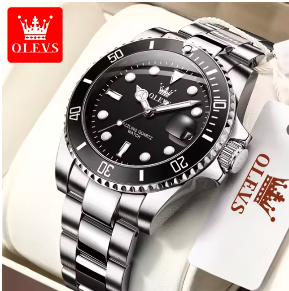 OLEVS Luxury Men's Quartz Watch – Waterproof, Auto Date, One-Way Rotating Bezel, Top Brand Timepiece