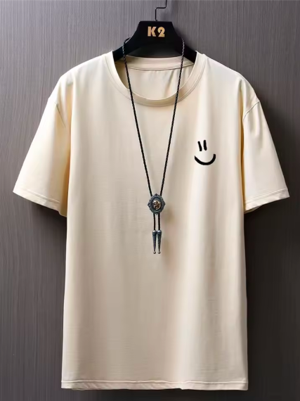 Smiley Face Graphic T-Shirts – 3D Printed Summer Casual Tees, Oversized Breathable Crew Neck Short Sleeve Tops for Men