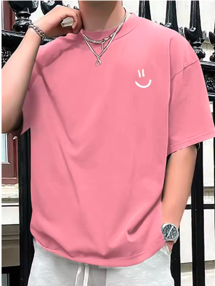 Smiley Face Graphic T-Shirts – 3D Printed Summer Casual Tees, Oversized Breathable Crew Neck Short Sleeve Tops for Men