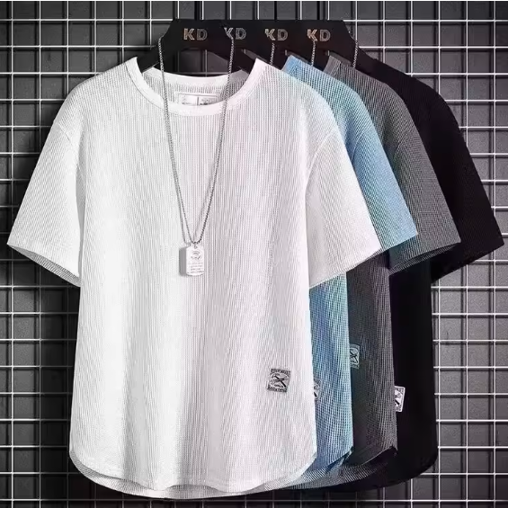 Unisex White Ice Silk T-Shirt – Breathable Summer Loose Fit Crew Neck Half Sleeve Oversized Casual Top