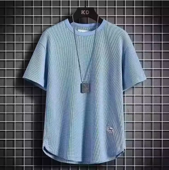 Unisex White Ice Silk T-Shirt – Breathable Summer Loose Fit Crew Neck Half Sleeve Oversized Casual Top