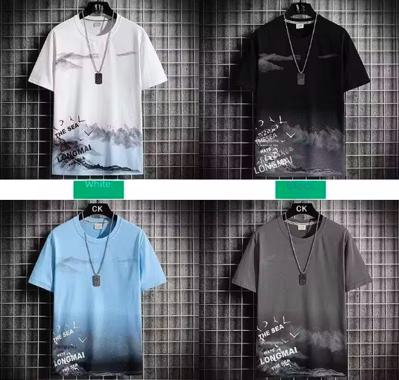 Men’s Ice Silk Short Sleeve T-Shirt – Loose Fit Summer Half Sleeve Top, Breathable Sweat-Absorbent Casual Trendy Tee