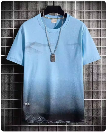Men’s Ice Silk Short Sleeve T-Shirt – Loose Fit Summer Half Sleeve Top, Breathable Sweat-Absorbent Casual Trendy Tee