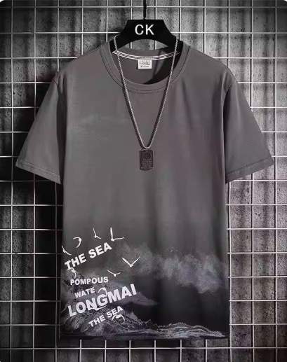 Men’s Ice Silk Short Sleeve T-Shirt – Loose Fit Summer Half Sleeve Top, Breathable Sweat-Absorbent Casual Trendy Tee