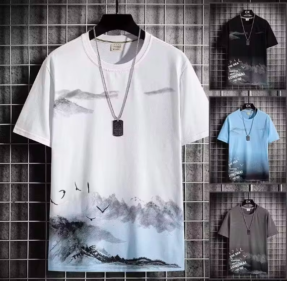 Men’s Ice Silk Short Sleeve T-Shirt – Loose Fit Summer Half Sleeve Top, Breathable Sweat-Absorbent Casual Trendy Tee