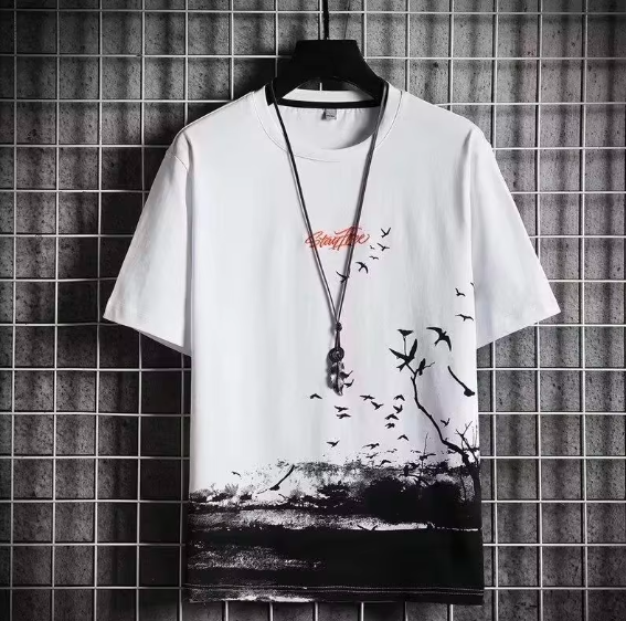 Men’s Ice Silk Short Sleeve T-Shirt – Loose Fit Summer Half Sleeve Top, Breathable Sweat-Absorbent Casual Trendy Tee