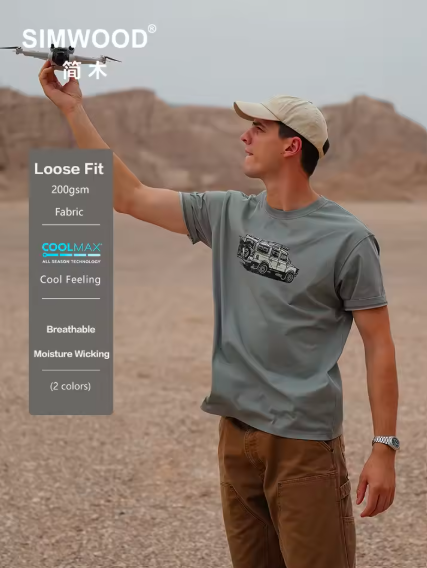Oversized Coolmax T‑Shirt for Men – Breathable Moisture‑Wicking Car Print Summer Tee (Plus Sizes)
