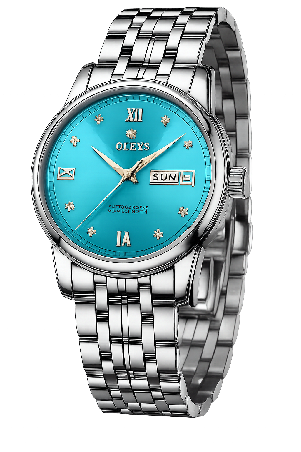 Luxury OLEVS 5513 Men's Quartz Watch – Waterproof, Dual Calendar, Stainless Steel, Diamond Roman Dial