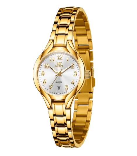 OLEVS Women’s Gold Quartz Watch – Elegant Fashion Waterproof Ladies Wristwatch with Luminous Dial & Calendar, Luxury Original Design