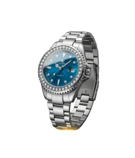 OLEVS Women’s Diamond Dial Quartz Watch – Elegant Stainless Steel Fashion Wristwatch, Waterproof Luxury Style for Ladies