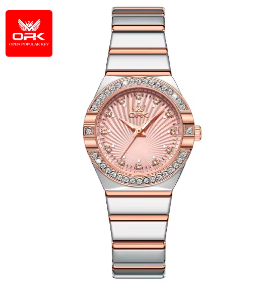 OPK 6042 Women’s Quartz Watch – Elegant Stainless Steel Strap, Diamond Dial, Luminous, Waterproof Luxury Dress Wristwatch