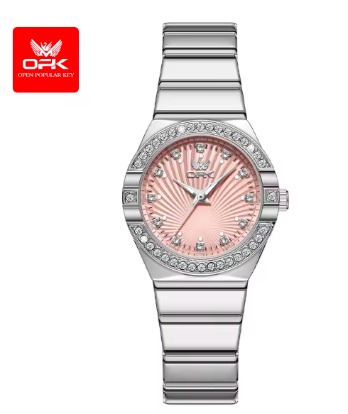 OPK 6042 Women’s Quartz Watch – Elegant Stainless Steel Strap, Diamond Dial, Luminous, Waterproof Luxury Dress Wristwatch