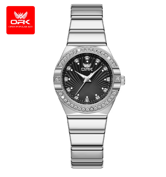 OPK 6042 Women’s Quartz Watch – Elegant Stainless Steel Strap, Diamond Dial, Luminous, Waterproof Luxury Dress Wristwatch