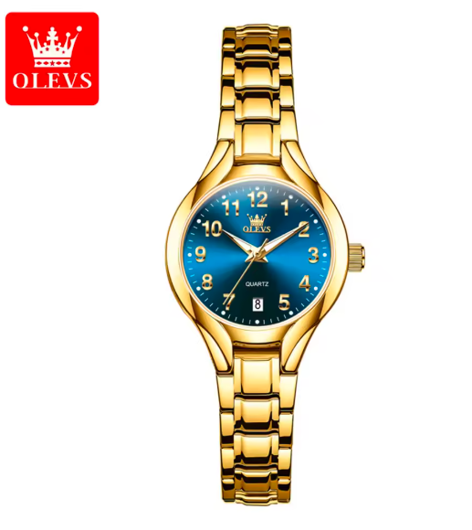 OLEVS Women’s Gold Quartz Watch – Elegant Fashion Waterproof Ladies Wristwatch with Luminous Dial & Calendar, Luxury Original Design