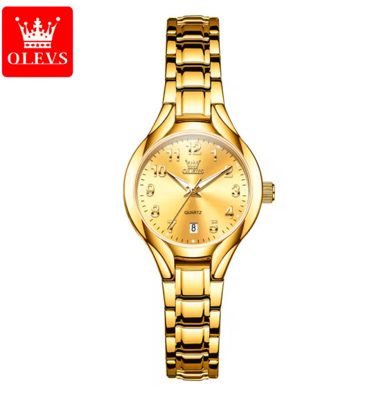 OLEVS Women’s Gold Quartz Watch – Elegant Fashion Waterproof Ladies Wristwatch with Luminous Dial & Calendar, Luxury Original Design