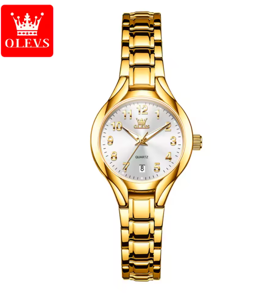 OLEVS Women’s Gold Quartz Watch – Elegant Fashion Waterproof Ladies Wristwatch with Luminous Dial & Calendar, Luxury Original Design
