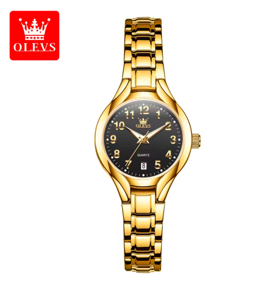 OLEVS Women’s Gold Quartz Watch – Elegant Fashion Waterproof Ladies Wristwatch with Luminous Dial & Calendar, Luxury Original Design