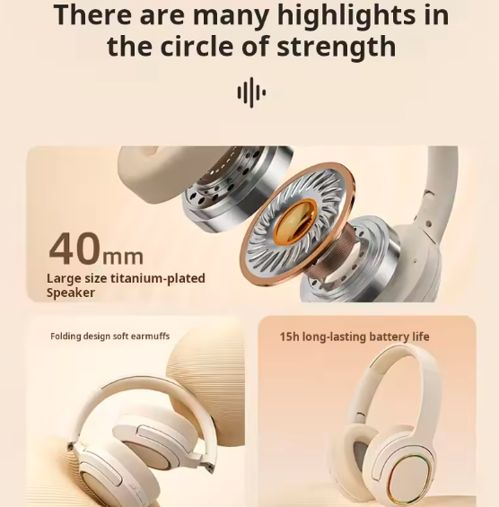 Original Xiaomi Wireless Bluetooth Headphones – Stereo Over‑Ear Headset with Mic, TF Card Support & Gaming Mode for iPhone & Samsung