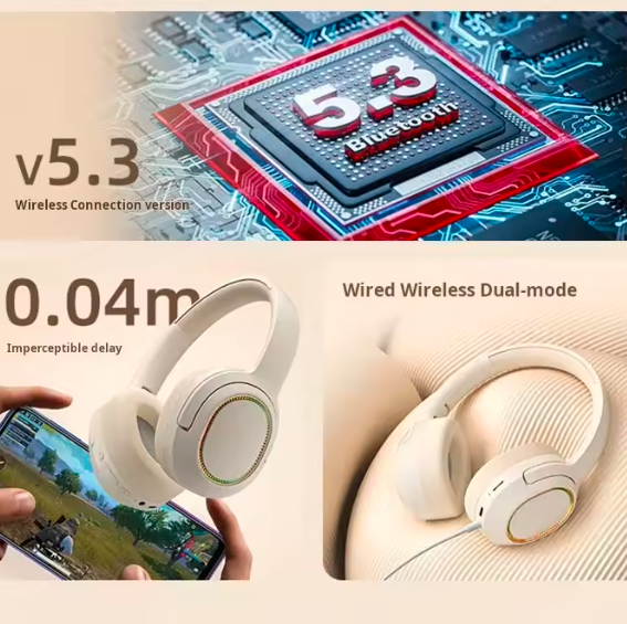 Original Xiaomi Wireless Bluetooth Headphones – Stereo Over‑Ear Headset with Mic, TF Card Support & Gaming Mode for iPhone & Samsung