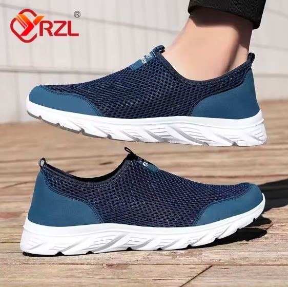 YRZL Men’s Slip-On Sneakers | Lightweight Breathable Non-Slip Walking Shoes