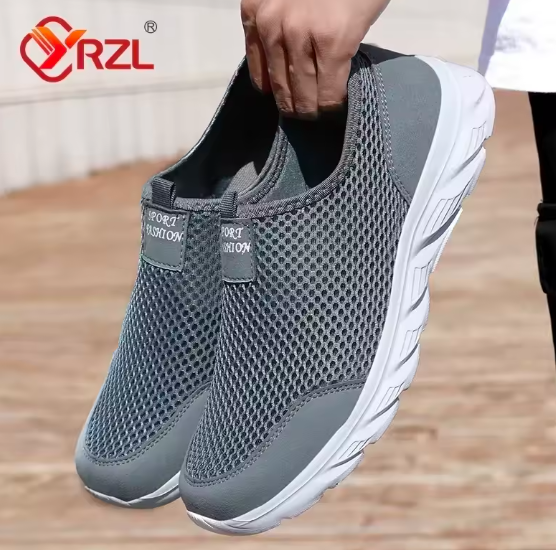 YRZL Men’s Slip-On Sneakers | Lightweight Breathable Non-Slip Walking Shoes