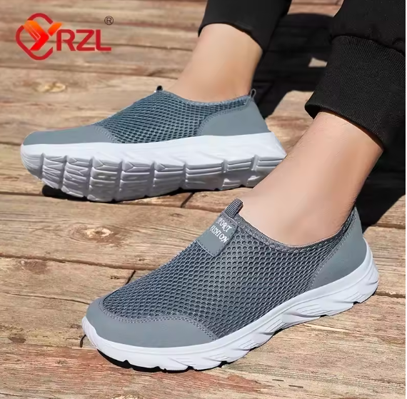 YRZL Men’s Slip-On Sneakers | Lightweight Breathable Non-Slip Walking Shoes