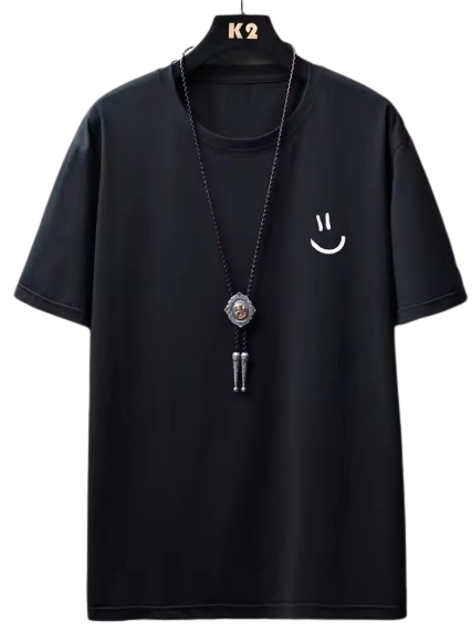 Smiley Face Graphic T-Shirts – 3D Printed Summer Casual Tees, Oversized Breathable Crew Neck Short Sleeve Tops for Men