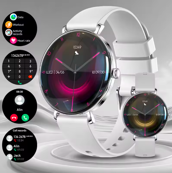 LIGE Ladies Smartwatch 1.43'' AMOLED Ultra HD Display | Bluetooth Calling Slim Fashion Smart Watch with Metal Bracelet for Women