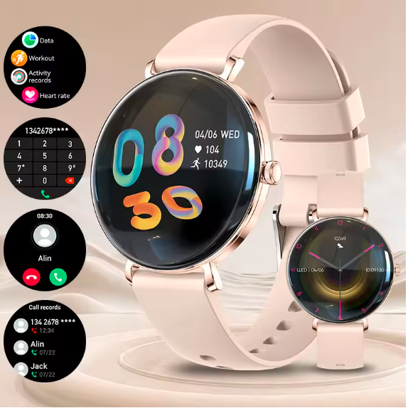 LIGE Ladies Smartwatch 1.43'' AMOLED Ultra HD Display | Bluetooth Calling Slim Fashion Smart Watch with Metal Bracelet for Women