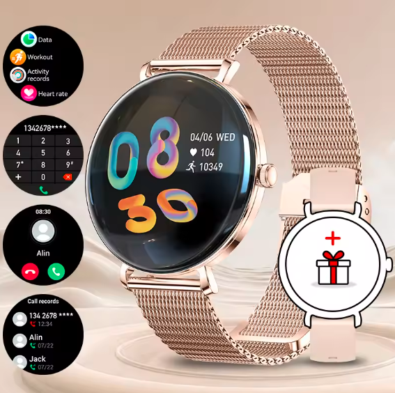 LIGE Ladies Smartwatch 1.43'' AMOLED Ultra HD Display | Bluetooth Calling Slim Fashion Smart Watch with Metal Bracelet for Women