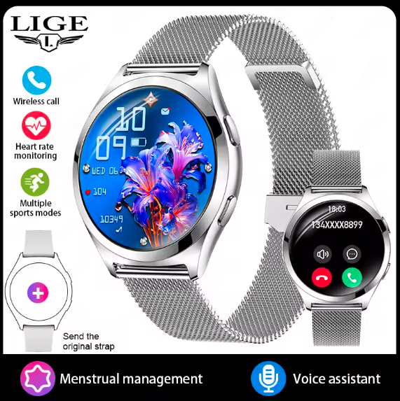LIGE Women’s Smartwatch – Bluetooth Calls, Health & Fitness