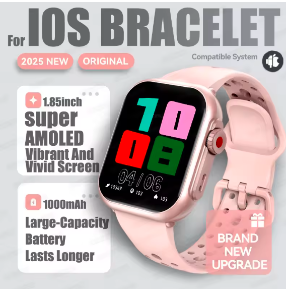 2025 Smartwatch 1.85” AMOLED – Bluetooth Call, IP68