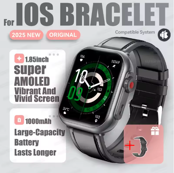 2025 Smartwatch 1.85” AMOLED – Bluetooth Call, IP68