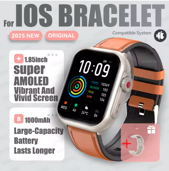 2025 Smartwatch 1.85” AMOLED – Bluetooth Call, IP68