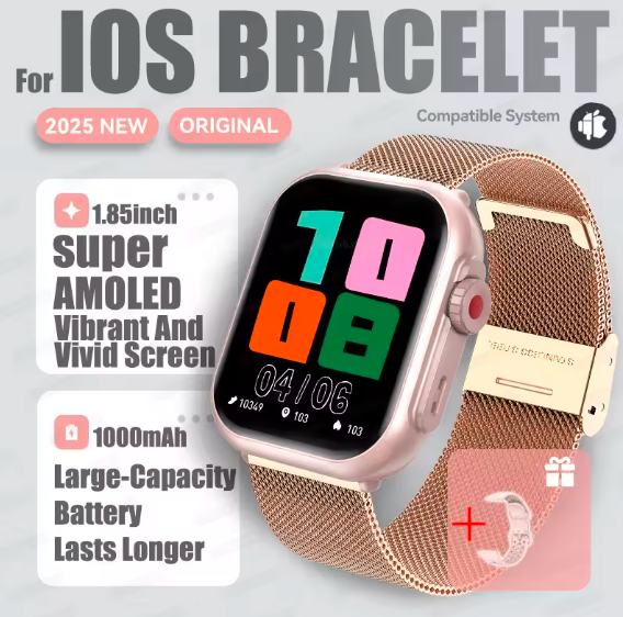 2025 Smartwatch 1.85” AMOLED – Bluetooth Call, IP68