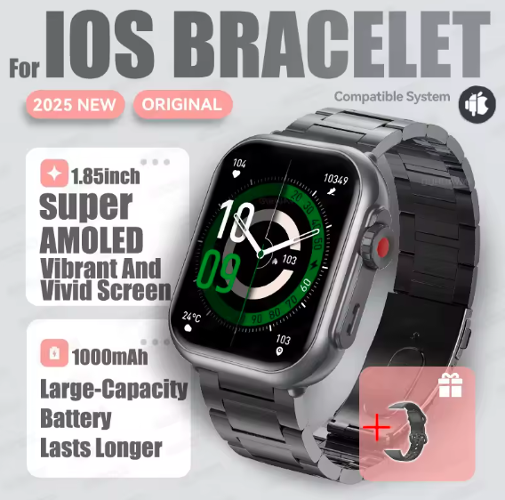 2025 Smartwatch 1.85” AMOLED – Bluetooth Call, IP68