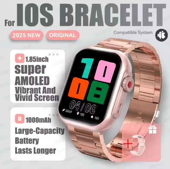 2025 Smartwatch 1.85” AMOLED – Bluetooth Call, IP68