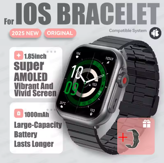 2025 Smartwatch 1.85” AMOLED – Bluetooth Call, IP68