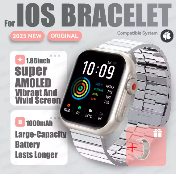 2025 Smartwatch 1.85” AMOLED – Bluetooth Call, IP68