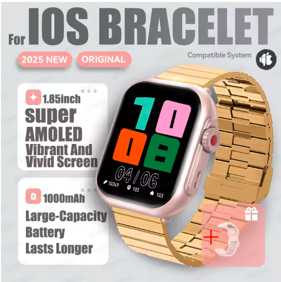 2025 Smartwatch 1.85” AMOLED – Bluetooth Call, IP68