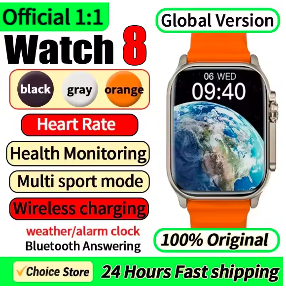Watch 8 Ultra Smartwatch 49mm (2025) – NFC, GPS Tracker, Bluetooth Calling, Music, Fitness, Wireless Charging – Men & Women