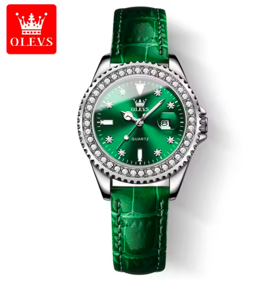 OLEVS Women’s Diamond Dial Quartz Watch – Elegant Stainless Steel Fashion Wristwatch, Waterproof Luxury Style for Ladies