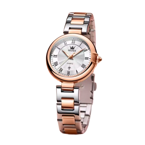 OLEVS 5608 Elegant Ladies Quartz Watch – Waterproof Luxury Women’s Timepiece with Stainless Steel Band & Auto Date