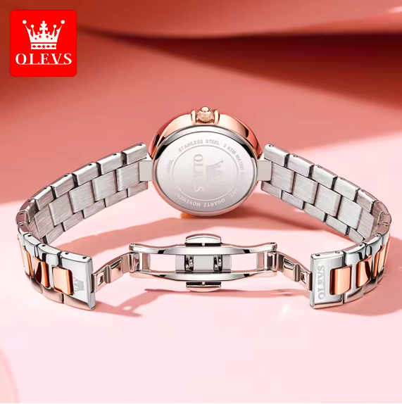 OLEVS 5608 Elegant Ladies Quartz Watch – Waterproof Luxury Women’s Timepiece with Stainless Steel Band & Auto Date