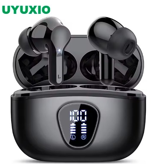 HiFi Stereo Wireless Earbuds – Bluetooth 5.3 Noise Cancelling Headphones with 48H Battery, LED Display, and IP7 Waterproof Design