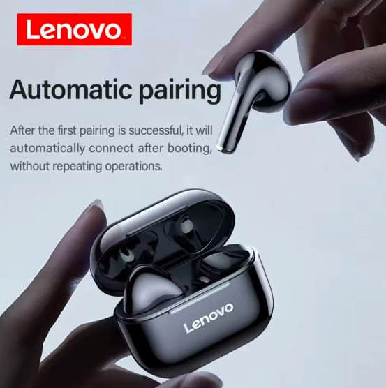 Lenovo LP40 TWS Wireless Bluetooth Earbuds – Touch Control Stereo In‑Ear Headphones with Mic, Sport Earphones for Android & iPhone